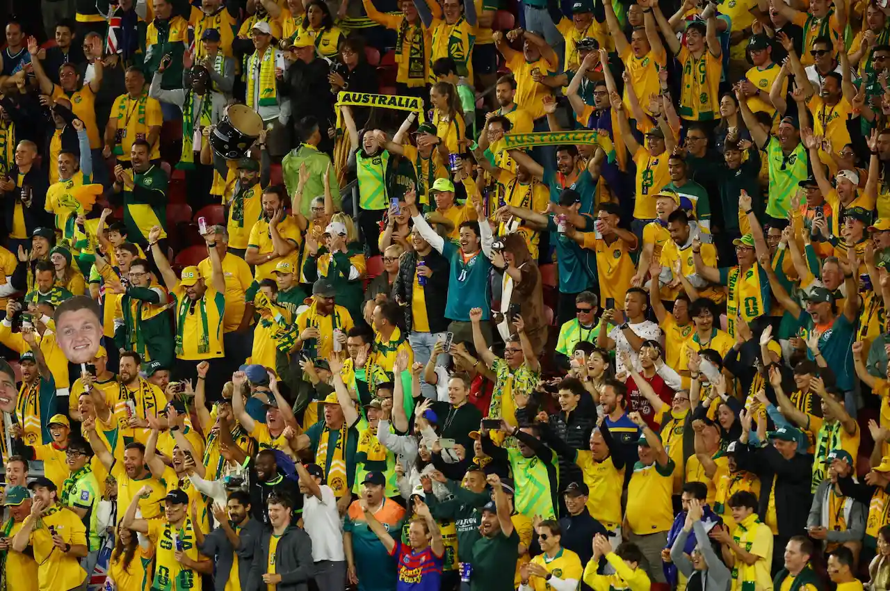 Australienske fans på tribunen